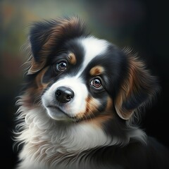 Fototapeta premium Cute Dogs Card Background Wallpaper Texture Overlay Art For Print Print on demand 