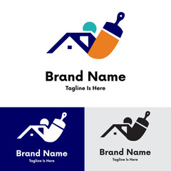  House paint brush logo design 