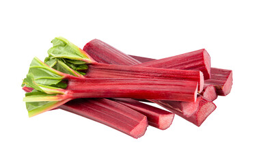 Rhubarb stalks isolated on transparent png