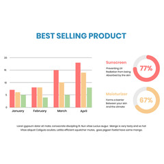  Bar chart infographic progress graph template 