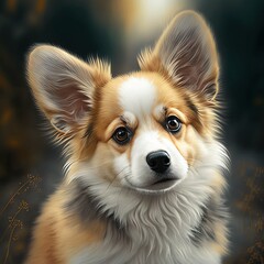 Fototapeta premium Cute Dogs Card Background Wallpaper Texture Overlay Art For Print Print on demand 