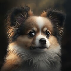 Cute Dogs Card Background Wallpaper Texture Overlay Art For Print Print on demand	
