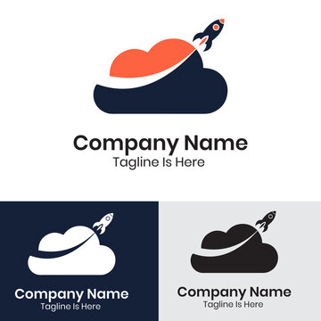  Creative Cloud rocket logo design 