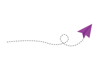 Dashed line paper airplane route 