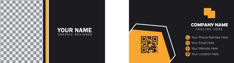 Premium yellow and dark black Modern Creative and Clean Business Card Template 