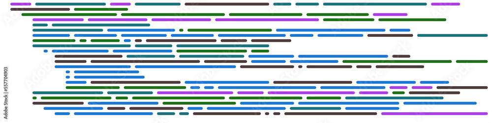 Wall mural code on screen vector illustration, flat cartoon coding lines simulation