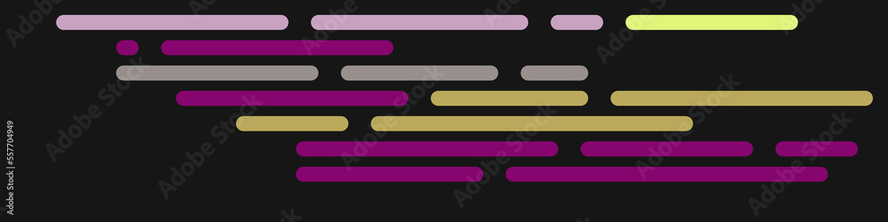 Wall mural code on screen vector illustration, flat cartoon coding lines simulation