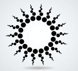 Halftone dots in circle form. round logo . vector dotted frame . design element
