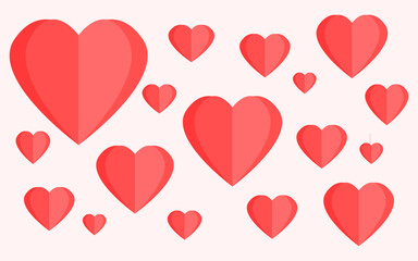 heart vector in paper style. love pattern for valentine decoration. suitable for background, poster, or banner