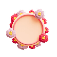 Summer sale banner with flowers cutout