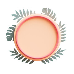 Summer sale banner with tropical leaves cutout