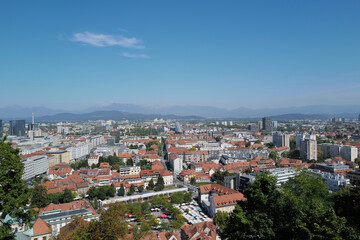 Naklejka na ściany i meble panorama view of European City