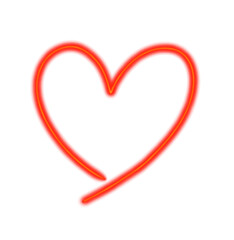 Valentines day neon heart love symbol sign decoration item glow in the dark