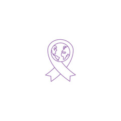 Violet world cancer day 4 january. Vector icon