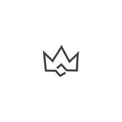 King crown. Vector hand drawn logo icon