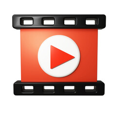 video file player symbol icon 3d render design