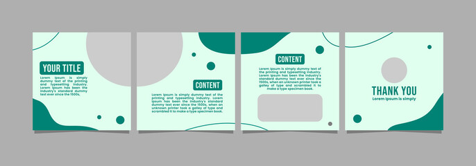 microblog or carousel post creative template for instagram. social media post template with green theme © Rozin