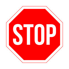 Stop Road Sign on Transparent Background