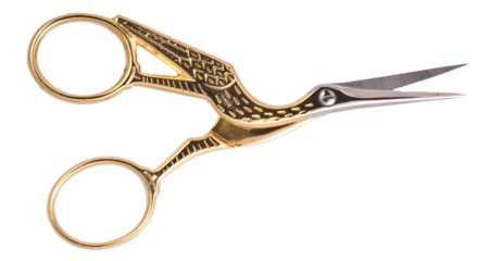 ciseaux à broder sur fond transparent