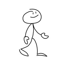 Cartoon hand drawn stick man