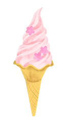 桜スイーツ　ソフトクリーム　桜