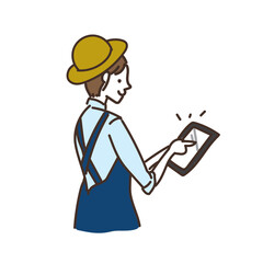 農業　農家　みかん　オレンジ　女性