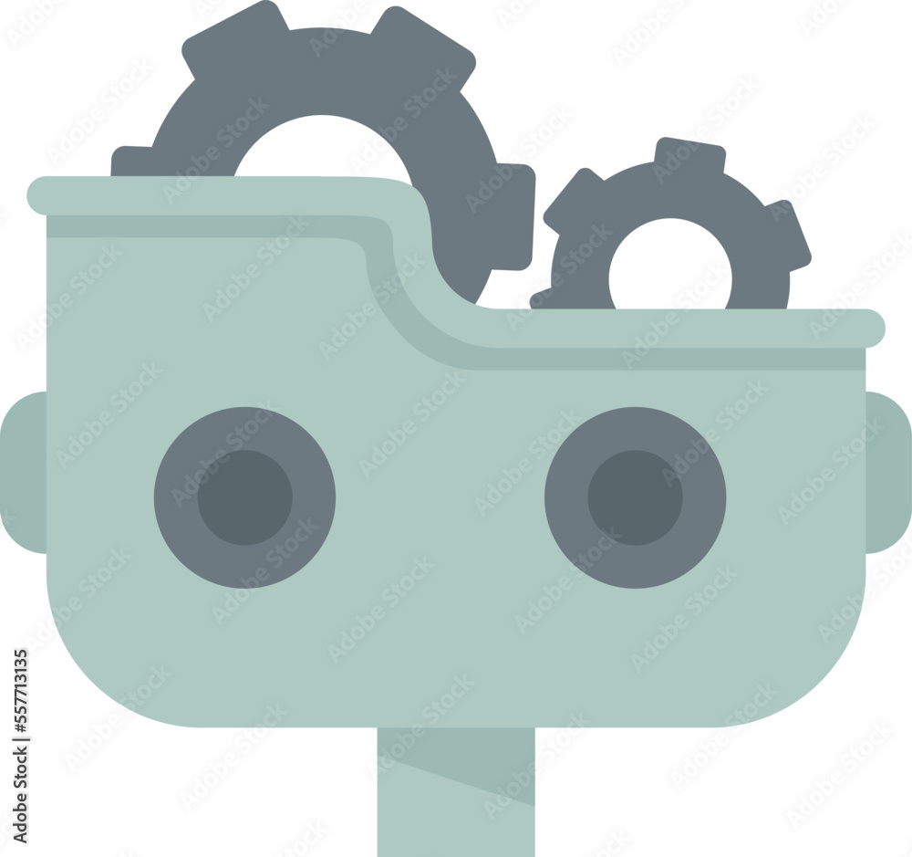 Poster help robot icon flat vector. housework bot. ai chatbot character isolated