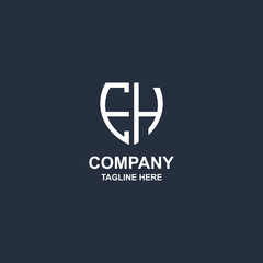 creative eh monogram logo design