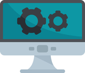 Software update icon flat vector. Upgrade system. Computer install progress isolated