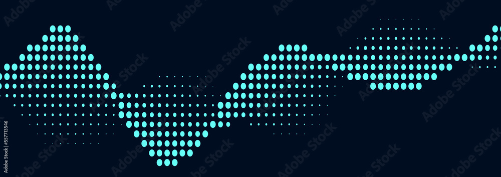 Aufkleber Abstract background with blue halftones.Vector dynamic wave. EPS 10