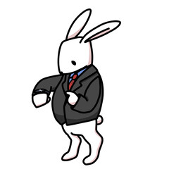 スマートウォッチを見る白兎