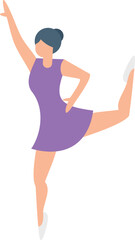 Dancing ballerina icon flat vector. Ballet dance girl. Ballerina dancer isolated