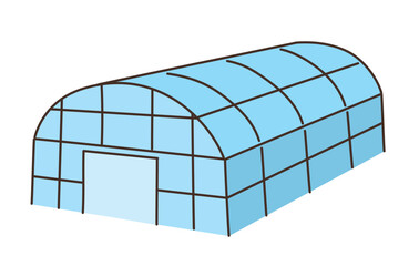 農業　農家　米農家　ビニールハウス　イラスト