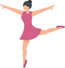 Ballet pose icon flat vector. Ballerina dancer. Woman dance class isolated