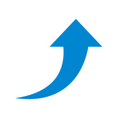 右上がりの矢印　青