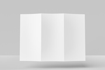 Blank tri fold brochure template for mock up and presentation design Back angle