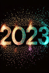 confetti and glitter with 2023
