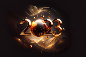 Obraz premium 2023, Happy New Year card, Generative AI, card