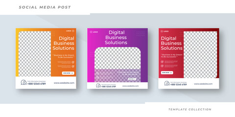 Digital marketing expert social media post banner template, business marketing banner for social media post template