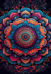 Mandala spiritual design, Generative Ai