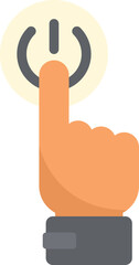 Obraz premium Turn off button icon flat vector. Light power. Electric switch isolated
