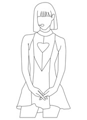 beautiful kpop idol illustration on stage