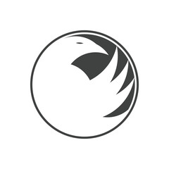 Bird logo holding a globe circle.