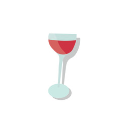 glass of red wine in a white background vector illutration 