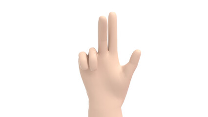 Counting with fingers two 3d render - 557718793