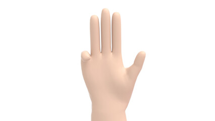 Counting with fingers three 3d render - 557718796