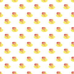 Ink dots seamless repeat pattern. Random placed, irregular, watercolor vector round spots all over surface print on white background.