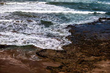 High tide and huge waves in the Atlantic Ocean, Morocco.