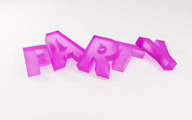 Soft purple glass style Christmas mood sign Party Modern Minimal New Year Concept- 3D render Illustration