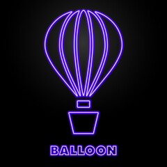 Obraz premium balloon neon sign, modern glowing banner design, colorful modern design trends on black background. Vector illustration.